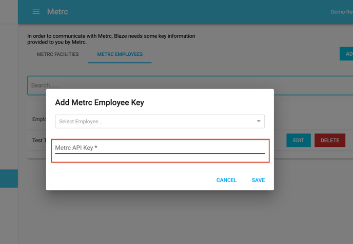 Add Employee Metrc API Key 6