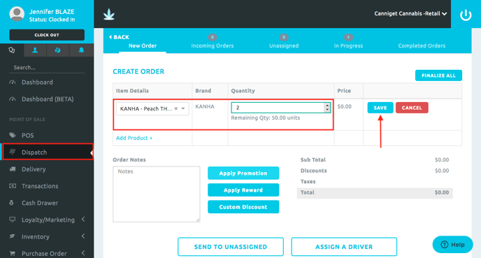 How to Create a New Order from Dispatch 8