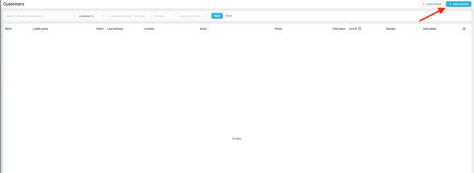 Customer List - Add customer