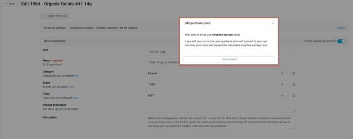Weighted Avg Warning