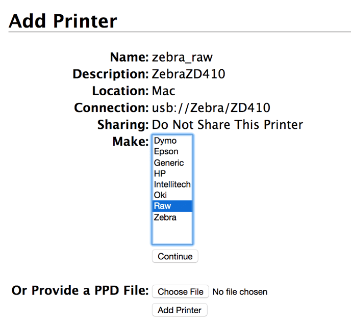 Printing Labels Using a Zebra Printer via USB (Mac) 5