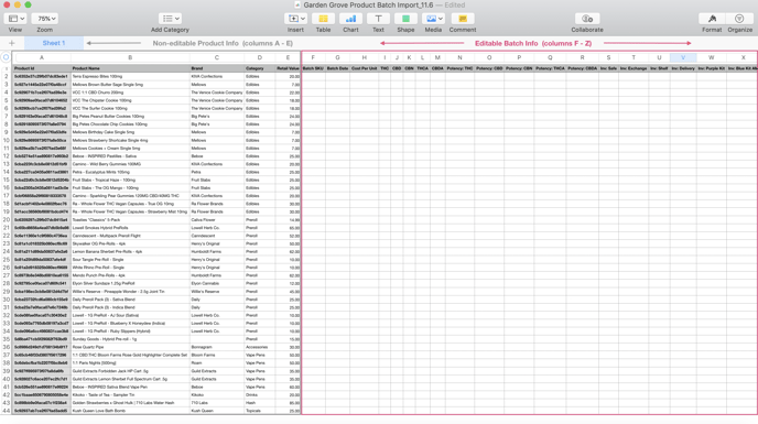 Product Batch Import CSV Preview