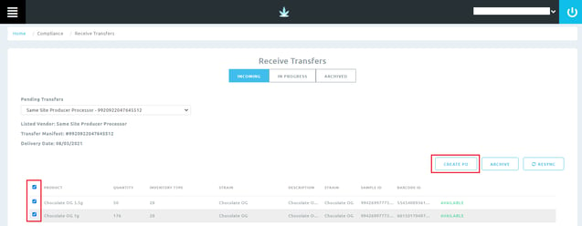 Receiving Compliance Transfers JSON file for Washington (WA) 3