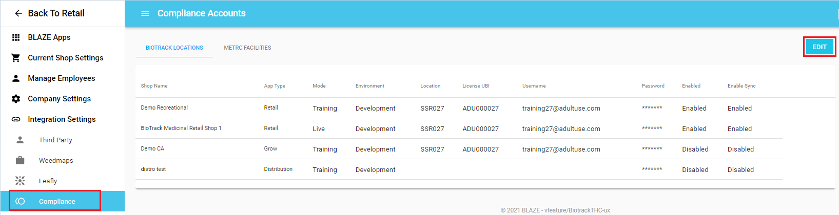 Retail | Setting up BioTrack in BLAZE®