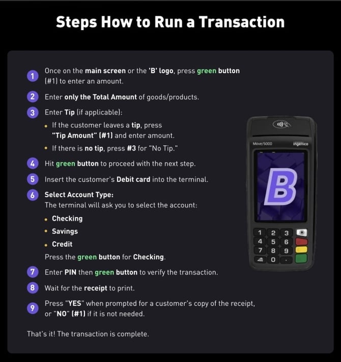 Steps how to run transactions
