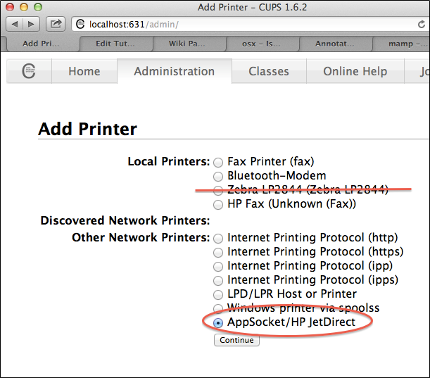 Retail Connect your Zebra ZD410 printer to Wifi on MAC with a LAN line