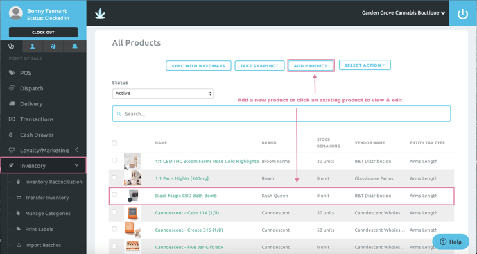 add new or select existing product