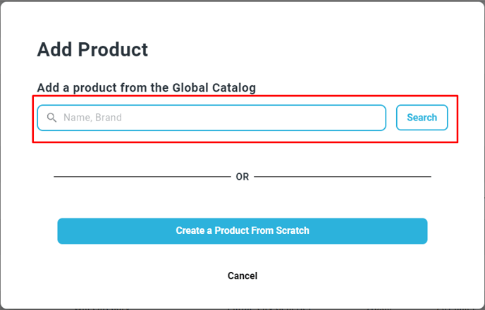 add product global catalog - add products page