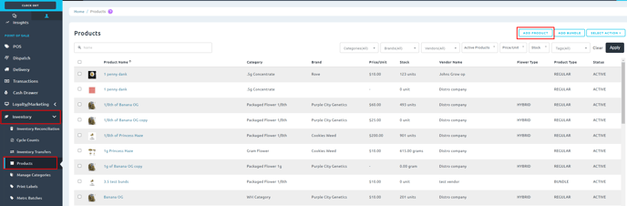 add products global catalog - add product button