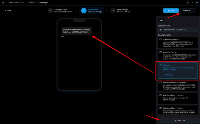 sms templates